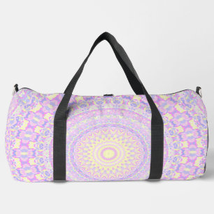 Groovy Trippy Boho Hippie Colorful Pastel Mandala Duffle Bag
