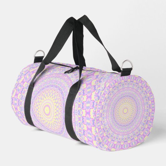 Groovy Trippy Boho Hippie Colorful Pastel Mandala Duffle Bag (Linke Seite)