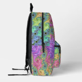 Groovy Trippy Boho Jewel Tone Rainbow Fraktal Bedruckter Rucksack (Links)