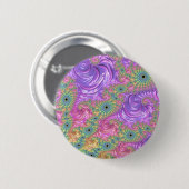 Groovy Trippy Boho Jewel Tone Rainbow Fraktal Button (Vorne & Hinten)