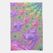 Groovy Trippy Boho Jewel Tone Rainbow Fraktal Geschirrtuch (Vertikal)