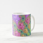 Groovy Trippy Boho Jewel Tone Rainbow Fraktal Kaffeetasse (VorderseiteRechts)