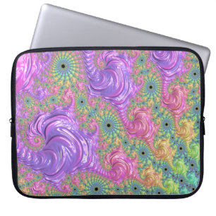 Groovy Trippy Boho Jewel Tone Rainbow Fraktal Laptopschutzhülle