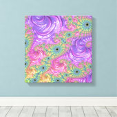 Groovy Trippy Boho Jewel Tone Rainbow Fraktal Leinwanddruck (Insitu (Holzboden))