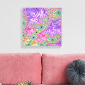Groovy Trippy Boho Jewel Tone Rainbow Fraktal Leinwanddruck (Insitu (Wohnzimmer))