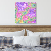 Groovy Trippy Boho Jewel Tone Rainbow Fraktal Leinwanddruck (Insitu (Schlafzimmer))