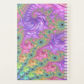 Groovy Trippy Boho Jewel Tone Rainbow Fraktal Planer (Rückseite)