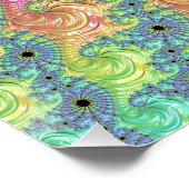 Groovy Trippy Boho Jewel Tone Rainbow Fraktal Poster (Ecke)