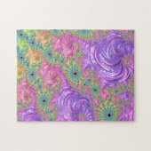 Groovy Trippy Boho Jewel Tone Rainbow Fraktal Puzzle (Horizontal)