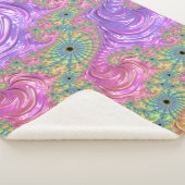 Groovy Trippy Boho Jewel Tone Rainbow Fraktal Sherpadecke (3/4)
