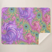 Groovy Trippy Boho Jewel Tone Rainbow Fraktal Sherpadecke (Vorderseite (Horizontal))