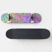 Groovy Trippy Boho Jewel Tone Rainbow Fraktal Skateboard (Horizontal)