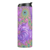 Groovy Trippy Boho Jewel Tone Rainbow Fraktal Thermosbecher (Nach links gedreht)