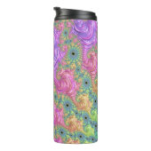 Groovy Trippy Boho Jewel Tone Rainbow Fraktal Thermosbecher (Nach rechts gedreht)