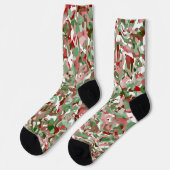 Groovy Trippy Boho Retro Festive Christmas Camo S Socken (Linkes Detail)