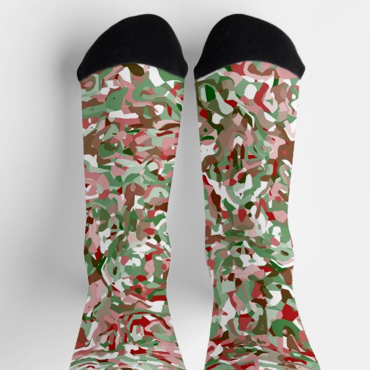 Groovy Trippy Boho Retro Festive Christmas Camo S Socken (Oben)