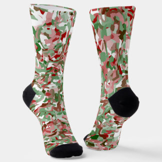 Groovy Trippy Boho Retro Festive Christmas Camo  S Socken