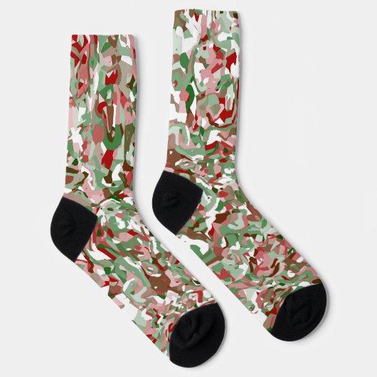 Groovy Trippy Boho Retro Festive Christmas Camo S Socken (Rechts)
