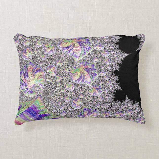 Groovy Trippy Funky Psychedelic Fraktal Art Dekokissen (Vorderseite)