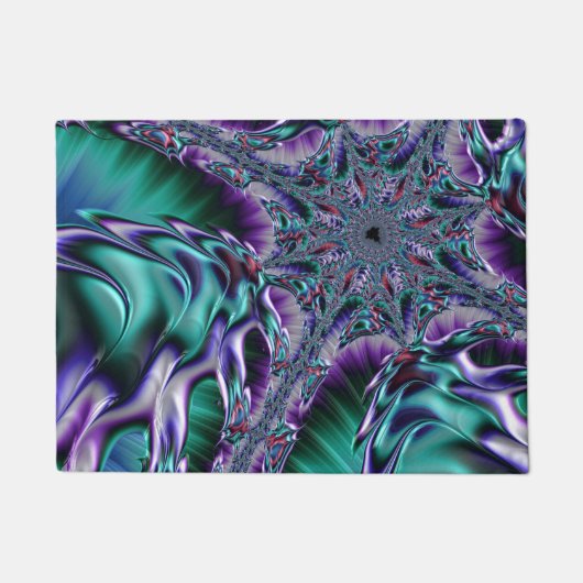 Groovy Trippy Funky Psychedelic Fraktal Art Fußmatte (Vorderseite)