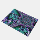 Groovy Trippy Funky Psychedelic Fraktal Art Fußmatte (Schrägansicht)