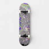 Groovy Trippy Funky Psychedelic Fraktal Art Skateboard (Vorderseite)