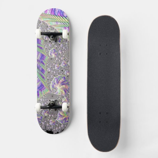 Groovy Trippy Funky Psychedelic Fraktal Art Skateboard (Vorderseite)