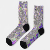 Groovy Trippy Funky Psychedelic Fraktal Art Socken (Linkes Detail)