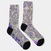Groovy Trippy Funky Psychedelic Fraktal Art Socken (Rechts)