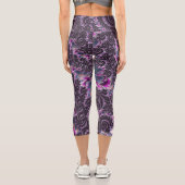 Groovy Trippy Funky Psychedelic Spiral Fraktal Art Capri Leggings (Rückseite)