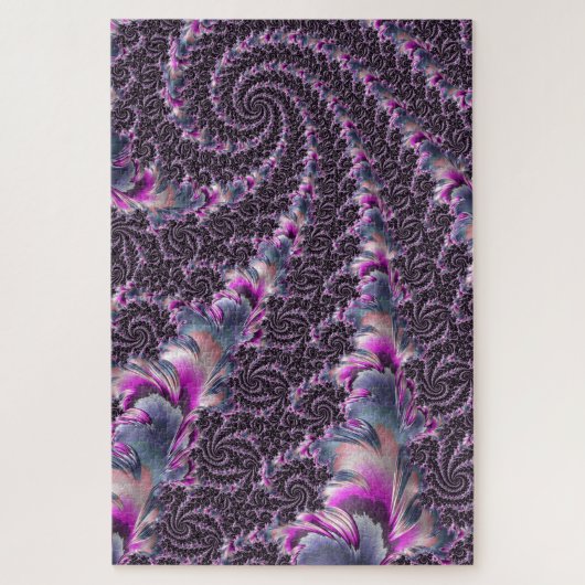 Groovy Trippy Funky Psychedelic Spiral Fraktal Art Puzzle (Vertikal)