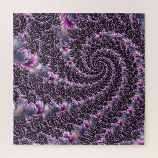 Groovy Trippy Funky Psychedelic Spiral Fraktal Art Puzzle (Vertikal)