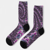 Groovy Trippy Funky Psychedelic Spiral Fraktal Art Socken (Linkes Detail)