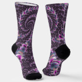 Groovy Trippy Funky Psychedelic Spiral Fraktal Art Socken (Gewinkelt)
