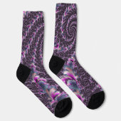 Groovy Trippy Funky Psychedelic Spiral Fraktal Art Socken (Rechts)