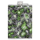 Groovy Trippy Grungy Funky Abstrakt Agender Pride Flachmann (Rückseite)