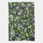 Groovy Trippy Grungy Funky Abstrakt Agender Pride Geschirrtuch (Vertikal)