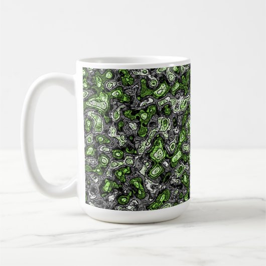 Groovy Trippy Grungy Funky Abstrakt Agender Pride Kaffeetasse (Links)