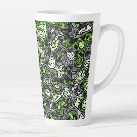 Groovy Trippy Grungy Funky Abstrakt Agender Pride Milchtasse (Rechts)