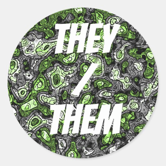 Groovy Trippy Grungy Funky Abstrakt Agender Pride Runder Aufkleber (Vorderseite)