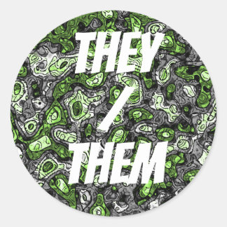 Groovy Trippy Grungy Funky Abstrakt Agender Pride Runder Aufkleber