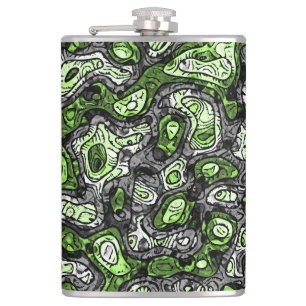 Groovy Trippy Grungy Funky Abstrakte Agender Pride Flachmann