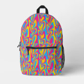 Groovy Trippy-Quirky-Pansexual-Prix Bedruckter Rucksack (Vorderseite)