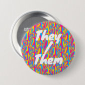 Groovy Trippy-Quirky-Pansexual-Prix Button (Vorne & Hinten)