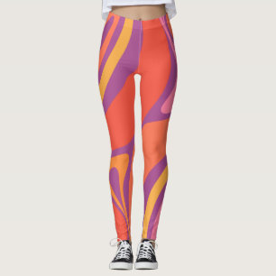 Groovy Trippy Retro Ästhetisch Abstrakt farbig Leggings