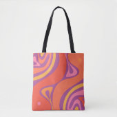Groovy Trippy Retro Ästhetisch Abstrakt farbig Tasche (Vorderseite)