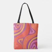 Groovy Trippy Retro Ästhetisch Abstrakt farbig Tasche (Rückseite)