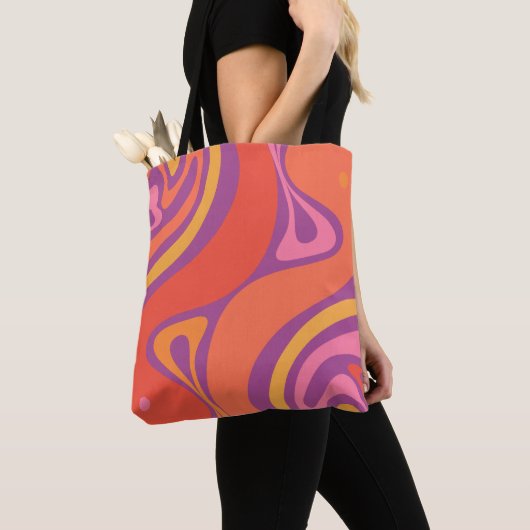 Groovy Trippy Retro Ästhetisch Abstrakt farbig Tasche (Von Nahem)