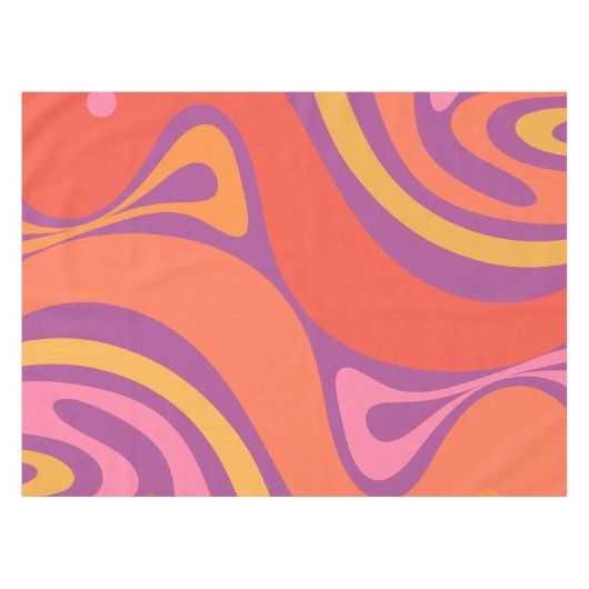 Groovy Trippy Retro Ästhetisch Abstrakt farbig Tischdecke (Vorderseite (Horizontal))