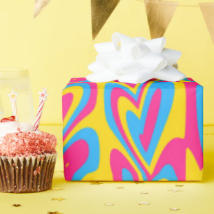 Groovy Trippy Squiggly Quirky Pansexuelle Pride Geschenkpapier